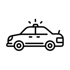 Police Car Icon for Law Enforcement and Security Themes