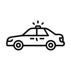 Fototapeta premium Police Car Icon for Law Enforcement and Security Themes