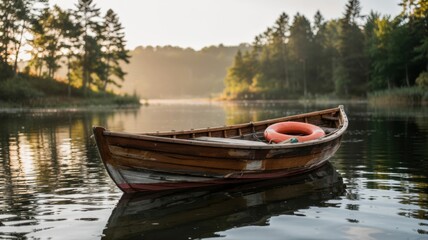 Tranquil Forest Glow with Soft Sunlight and Warm Tones, Perfect for Text Placement

