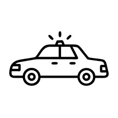 Police Car Icon for Law Enforcement and Security Themes