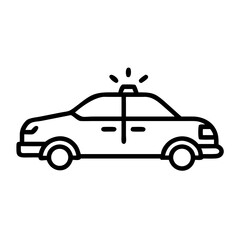 Police Car Icon for Law Enforcement and Security Themes