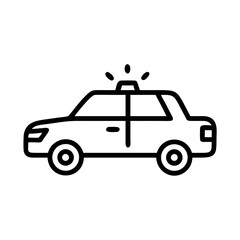 Police Car Icon for Law Enforcement and Security Themes