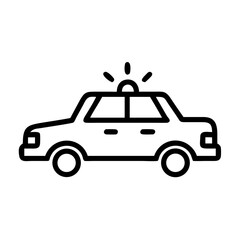 Fototapeta premium Police Car Icon for Law Enforcement and Security Themes