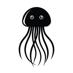 jellyfish top down face vector art silhouette
