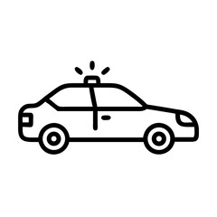 Police Car Icon for Law Enforcement and Security Themes