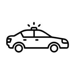 Police Car Icon for Law Enforcement and Security Themes