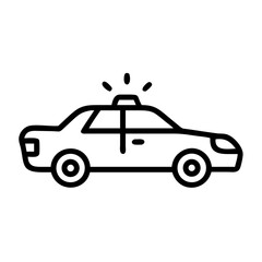 Police Car Icon for Law Enforcement and Security Themes