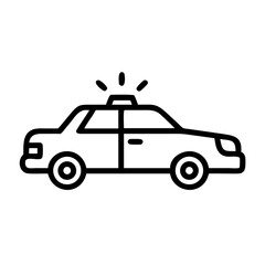 Police Car Icon for Law Enforcement and Security Themes