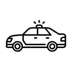 Obraz premium Police Car Icon for Law Enforcement and Security Themes