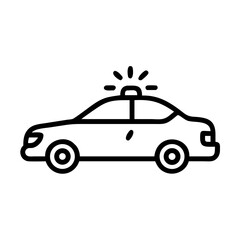Police Car Icon for Law Enforcement and Security Themes