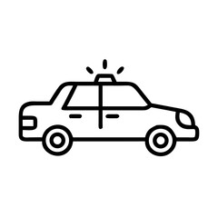 Police Car Icon for Law Enforcement and Security Themes