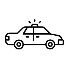 Police Car Icon for Law Enforcement and Security Themes