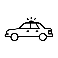 Police Car Icon for Law Enforcement and Security Themes