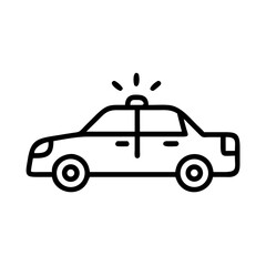 Police Car Icon for Law Enforcement and Security Themes
