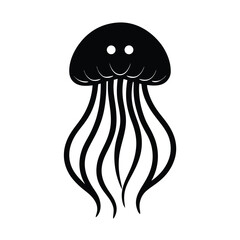 jellyfish top down face vector art silhouette