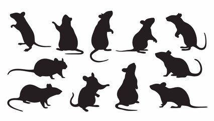 Rat Silhouette vector set