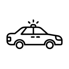 Police Car Icon for Law Enforcement and Security Themes