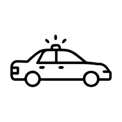 Police Car Icon for Law Enforcement and Security Themes