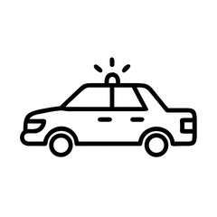 Police Car Icon for Law Enforcement and Security Themes