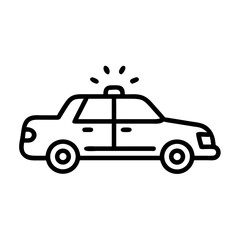 Police Car Icon for Law Enforcement and Security Themes
