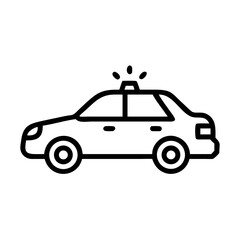 Police Car Icon for Law Enforcement and Security Themes