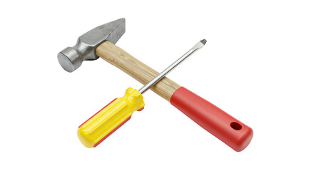Isolated Hammer and Screwdriver