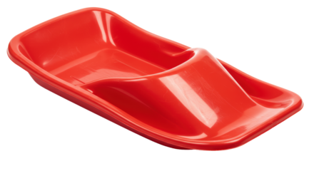 Isolated red plastic sled