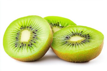 Fototapeta premium sliced kiwi fruits isolated on white background