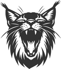 Silhouette of a lynx animal vector