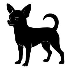 Chihuahua Dog Silhouette Vector Illustration
