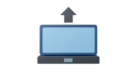 Isolated Upload Icon on Laptop