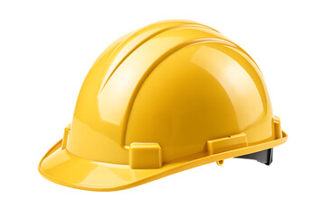 Fototapeta premium High-Quality Yellow Construction Safety Helmet for Industrial and Workplace Protection isolated on white background .