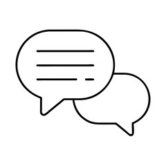Simple Line Drawing of Two Chat Bubbles Representing Communication and Dialogue