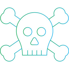 Pirate Skull II icon single vector illustration