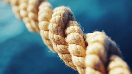 Close Up of a Rope Concept of Unity Is Strength