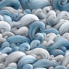 Fototapeta premium Elegant Swirling Waves in Soft Blue and White Tones for Art