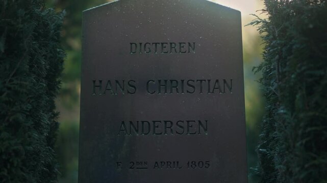 The grave of Hans Christian Andersen, the world-renowned Danish writer and poet from the 19th century. 