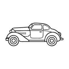 Classic Vintage Antique Car Illustration Drawing Outline Sketch