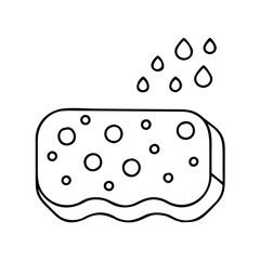 A Clean Sponge Absorbing Water Drops Illustration