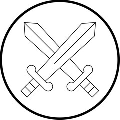 Swords icon single vector illustration