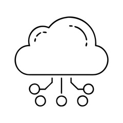 Cloud Computing Network Infrastructure Diagram Illustration of Data Connections and Cloud Storage