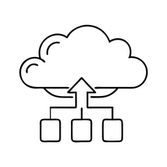 Cloud Computing Data Upload to Multiple Servers Network Architecture Diagram