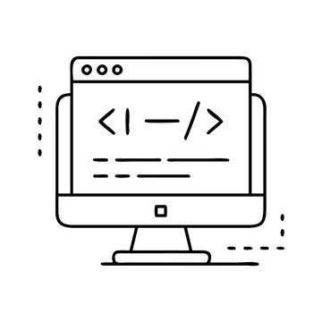 Computer screen displaying programming code illustration of software development web development coding interface computer programming design digital technology coding languages