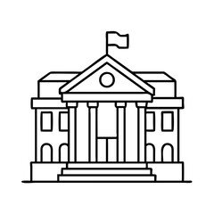 Government Building Illustration Classic Architecture Courthouse Municipal Hall