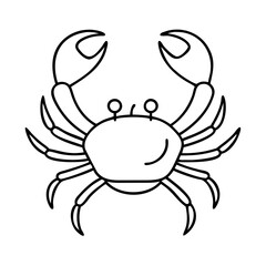 Fototapeta premium Simple Line Drawing of a Crab Sea Creature Ocean Animal