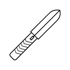 Gardening Hand Tool Trowel Illustration Line Art Design Simple Black and White Image