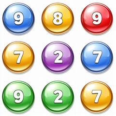number buttons isolated