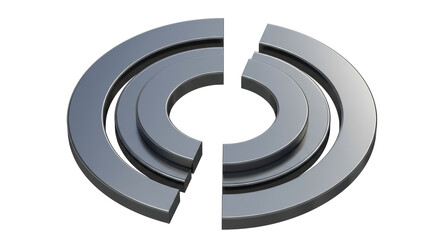 Isolated Metallic Circular Diagram