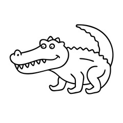 A Happy Cartoon Crocodile Illustration Smiling Alligator Animal Drawing