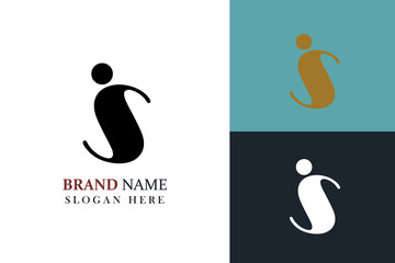 Minimal vector graphic alphabet symbol. Logo. Letter I logo. Letter S logo
